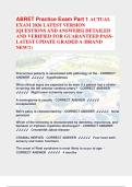 ABRET Practice Exam Part 1 ACTUAL  EXAM 2026 LATEST VERSION  [QUESTIONS AND ANSWERS] DETAILED  AND VERIFIED FOR GUARANTEED PASS-  LATEST UPDATE GRADED A (BRAND  NEW!!) 