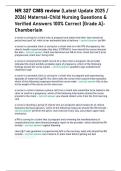 NR 327 CMS review (Latest Update 2025 2026) Maternal-Child Nursing Questions & Verified Answer