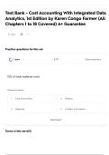 Test Bank - Cost Accounting With Integrated Data Analytics&comma; 1st Edition by Karen Congo Farmer &lpar;All Chapters 1 to 18 Covered&rpar; A&plus; Guarantee