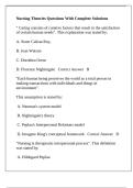 Nursing Theories Questions With Complete Solutions