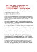 AHIP Final Exam Test Questions and  Answers &lpar;2025-2026&rpar; &lpar;Verified  Answers&rpar;GRADED A LATEST VERSION 