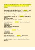 PN 2004 HEALTH PROMOTION FINAL EXAM ACTUAL QUESTIONS  AND VERIFIED ANSWERS &lpar;2025&sol;2026&rpar; A&plus; GRADED SCORE  REVIEW