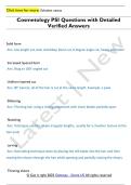 Cosmetology PSI Questions with Detailed  Verified Answers