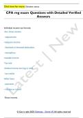 CPA reg exam Questions with Detailed Verified  Answers