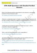 CPA AUD Questions with Detailed Verified  Answers