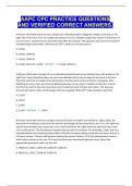AAPC CPC PRACTICE QUESTIONS AND VERIFIED CORRECT ANSWERS