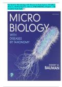 Test Bank for Microbiology with Diseases by Taxonomy &comma; 6th Edition  by Bauman&comma; All Chapters 1-27 &vert; Complete Study Guide A&plus;