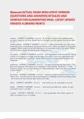 Minecraft ACTUAL EXAM 2026 LATEST VERSION  &lbrack;QUESTIONS AND ANSWERS&rsqb; DETAILED AND  VERIFIED FOR GUARANTEED PASS- LATEST UPDATE  GRADED A &lpar;BRAND NEW&excl;&excl;&rpar; 