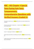 NBC - HIS Chapter 4 Special Tests-Tuning Fork Tests-Tympanometry Comprehensive Questions with Verified Answers Graded A&plus;