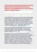 TCPS 2 ACTUAL EXAM 2025-2026 LATEST VERSION  &lbrack;QUESTIONS AND ANSWERS&rsqb; DETAILED AND  VERIFIED FOR GUARANTEED PASS- LATEST UPDATE  GRADED A &lpar;BRAND NEW&excl;&excl;&rpar; 