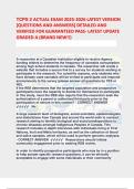 TCPS 2 ACTUAL EXAM 2025-2026 LATEST VERSION  &lbrack;QUESTIONS AND ANSWERS&rsqb; DETAILED AND  VERIFIED FOR GUARANTEED PASS- LATEST UPDATE  GRADED A &lpar;BRAND NEW&excl;&excl;&rpar; 