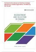 Test Bank for Recruitment and Selection A Strategic Approach for Canadian Organizations&comma; 7th Edition by Hari Das&vert;&vert;ISBN&colon; 9788776819903&vert;&vert; ALL CHAPTERS &period;pdf