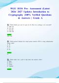 WGU D334 Pre- Assessment &lpar;Latest 2026&sol; 2027 Update&rpar; Introduction to Cryptography &vert;100&percnt; Verified Questions & Answers &vert; Grade A