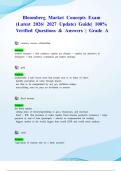 Bloomberg Market Concepts Exam &lpar;Latest 2026&sol; 2027 Update&rpar; Guide&vert; 100&percnt; Verified Questions & Answers &vert; Grade A
