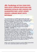 JBL Cardiology ACTUAL EXAM 2025-2026  LATEST VERSION &lbrack;QUESTIONS AND ANSWERS&rsqb;  DETAILED AND VERIFIED FOR GUARANTEED PASS-  LATEST UPDATE GRADED A &lpar;BRAND NEW&excl;&excl;&rpar; WITH  RATIONALE