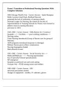 Exam 1 Transition to Professional Nursing Questions With Complete Solutions