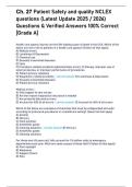 NCLEX practice questions documentation &lpar;Latest Update 2025 &sol; 2026&rpar; Questions & Verified Answers 100&percnt; Correct &lbrack;Grade A&rsqb;- Chamberlain