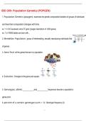 BIO 260- Population Genetics &lpar;POPGEN&rpar; Questions with 100&percnt; Correct Answers &vert; Verified &vert; Latest Update 