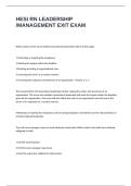 HESI RN LEADERSHIP -MANAGEMENT EXIT EXAM QUESTIONS AND ANSWERS