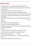 BIO 260 Linkage Questions with 100&percnt; Correct Answers &vert; Verified &vert; Latest Update 