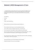Module 5 HESI Management of Care Test Questions and Answers