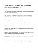 PARCA CPAS &ndash; CLINICAL questions and answers graded A&plus;