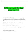 CRC exam with the best answers 2025