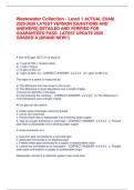 Wastewater Collection - Level 1 ACTUAL EXAM  2025-2026 LATEST VERSION &lbrack;QUESTIONS AND  ANSWERS&rsqb; DETAILED AND VERIFIED FOR  GUARANTEED PASS- LATEST UPDATE 2025  GRADED A &lpar;BRAND NEW&excl;&excl;&rpar;