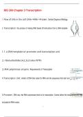 BIO 260 Chapter 3 Transcription Questions with 100&percnt; Correct Answers &vert; Verified &vert; Latest Update 