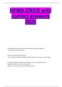 HFMA CRCR with correct answers 2025