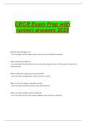 CRCR Exam Prep with correct answers 2025