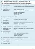 PCCA 4th Grade&colon; Native American Tribes in Florida questions with 100&percnt; correct answers 