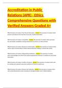 Accreditation in Public Relations &lpar;APR&rpar; - Ethics Comprehensive Questions with Verified Answers Graded A&plus;