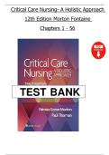 Critical Care Nursing&colon; A Holistic Approach &lpar;12th Edition&comma; Morton & Fontaine&rpar; &vert; Complete Test Bank