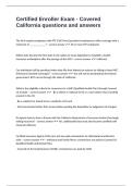 Certified Enroller Exam - Covered California questions and answers 