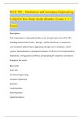 MAE 488 &ndash; Mechanical and Aerospace Engineering&comma; Complete Test Study Guide &lpar;Bundle&colon; Exams 1&ndash;3 &plus; Final&rpar;