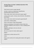 Nursing Theory &lbrack;Cardiac Conditions&rsqb; Questions With Complete Solutions