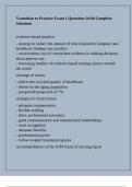 Transition to Practice Exam 1 Questions With Complete Solutions