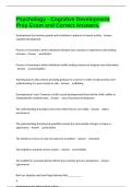 Psychology - Cognitive Development Prep Exam and Correct Answers&period;