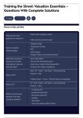 Training the Street&colon; Valuation Essentials &ndash; Questions With Complete Solutions