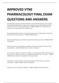 VTNE Pharmacology Final Exam &vert; 2024 Updated Practice Questions & Verified Answers &lpar;A&plus;&rpar;