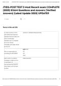 JTIDS-POST TEST 3 Most Recent exam COMPLETE &lpar;2025&rpar; EXAM Questions and Answers &lpar;Verified Answers&rpar; &lpar;Latest Update 2025&rpar; UPDATE&excl;&excl;