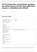 ACF Test Study Exam comprehensive questions and verified answers ACTUAL EXAM 2025 TEST&excl;&excl; Graded A&plus; &vert; 2025&vert;2026 EXAM UPDATE