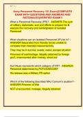 Army Personnel Recovery 101 Exam&vert;&vert;COMPLETE  EXAM WITH QUESTIONS AND ANSWERS AND  RATIONALES&vert;&vert;VERIFIED EXAM&excl;&excl;&excl;
