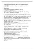MICC ENHANCED COR TRAINING QUESTIONS & ANSWERS