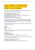 NICET HIGHWAY CONSTRUCTION  INSPECTOR LEVEL III PRACTICE EXAM 1 100&percnt; ACCURATE