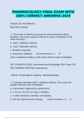 PHARMACOLOGY FINAL EXAM WITH 100&percnt; CORRECT ANSWERS 2025