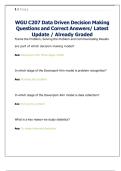 WGU C207 Data Driven Decision Making  Questions and Correct Answers&sol; Latest  Update &sol; Already Graded 