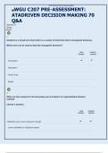 WGU C207 PRE-ASSESSMENT&colon;  ATADRIVEN DECISION MAKING 70  Q&A 