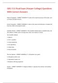 GEG 111 Final Exam &lpar;Harper College&rpar; Questions With Correct Answers